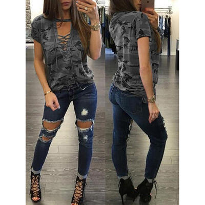 

Fashion Women Summer Loose Top Short Sleeve Blouse Ladies Casual Tops T-Shirt