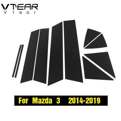 

Vtear For Mazda 3 Axela 2014-2019 car window BC column decorative sticker trim mirror reflection panel Exterior accessories