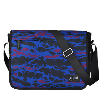

Mi Xi mixi наплечная сумка мужской спортивный досуг Messenger мешок мужская мода многофункциональный чехол двойной пряжкой мужской сумка-сумка сумка мужская волна ткань камуфляж синий 12-дюймовый M5177