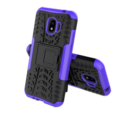

Fivice Samsung J2 Pro 2018 Case TPU anti-fall tire pattern back clip bracket phone case