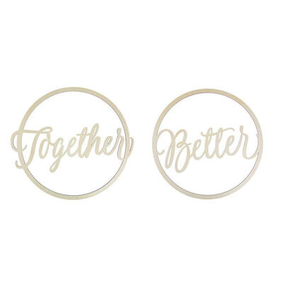 

UpperX Wedding Chair Wood Signs Photo Props Rustic Wooden Believe & Together Chair Pendant Decoration
