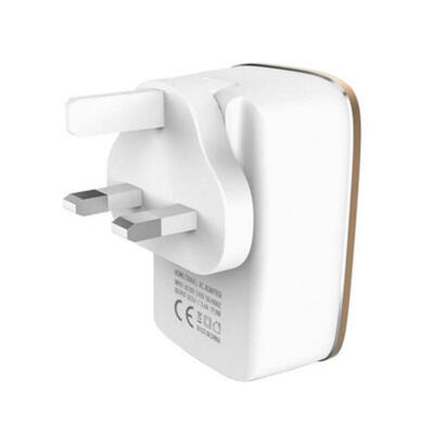 

Aluminum Dual USB 5V 24A Wall Home Travel Fast Charger Adapter UKUSEU Plug