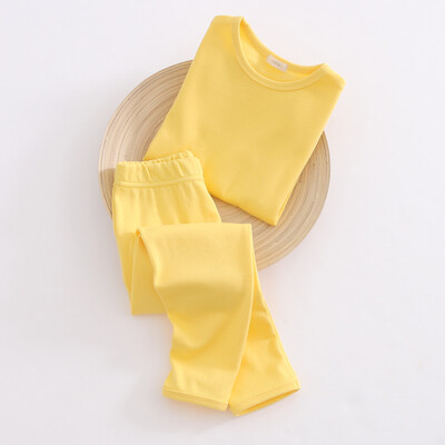 

(KIDS MAM & DAD) children candy color underwear suit boys and girls home service long-sleeved air conditioning service 60158 Ma gray 100