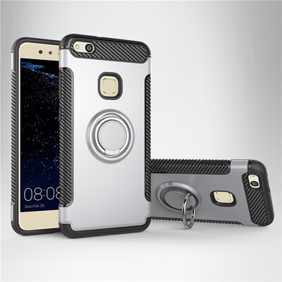 

Fivice Huawei P10 lite case PC metal ring shell magnetic car bracket TPU phone case