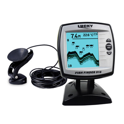 

LUCKY Fish Finder FF918-180S Wired Transducer Sensor Fishfinder 45 Degrees Echo LCD Fish Locator Boat Fishfinder Fish Detector