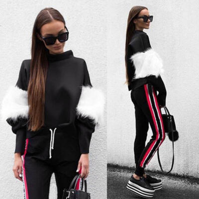 

Womens Crop Hoodie Long Sleeve Jumper Hooded Pullover Casual Sweatshirt Tops