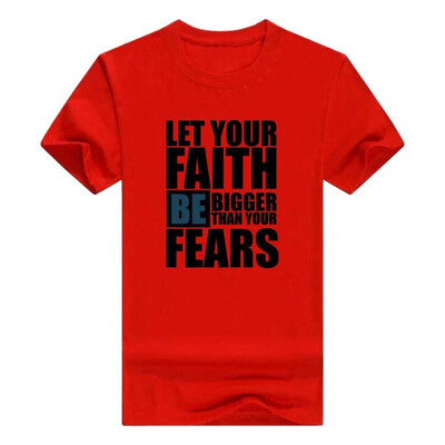 

Christian Religious Men Tshirt Let Faith Be Bigger Than Fears