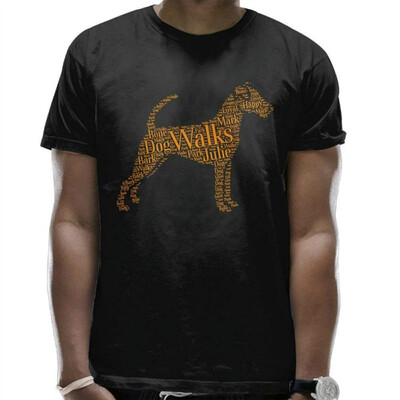 

Word Art Dog Mens Combed Cotton Crew Neck T Shirt Short Sleeve Casual Shirt