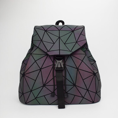 

Geometric Lingge Women Backpack Luminous Flash Mens Travel Shoulder Bag Rucksack