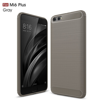 

Fivice Xiaomi MI 6 plus case Luxury brushed carbon fiber TPU soft shell