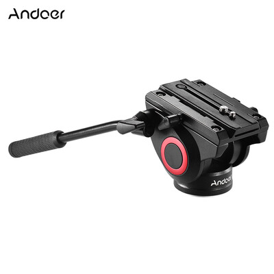 

Andoer Lightweight Fluid Head Hydraulic Drag Head Three-dimensional Tripod Head 360° Panoramic Shooting with 14" & 38" Screw Mou