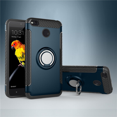 

Fivice Xiaomi Redmi 4X case PC metal ring shell magnetic car bracket TPU phone case