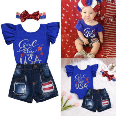 

3pcs Newborn Baby Girl Romper Tops Jumpsuit Pants Headband Outfit Clothes Set