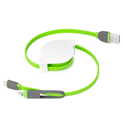 

Masi MacMao Apple 6 / 5S / 7 линия передачи данных Эндрюс мобильный телефон зарядный кабель телескопический два зеленых поддержка iphone67Plus / ipad Samsung просо oppo Huawei