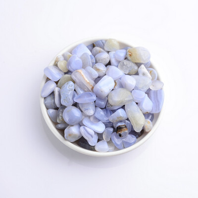 

JINGLINGWUZHE Natural Blue Agate Crystal Raw Stone Polishing Bracelet Decoration 4256