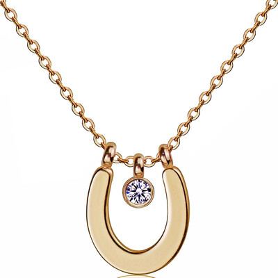 

YISHIZHIAI Horseshoe Pendant U-shaped Simple Necklace 4458