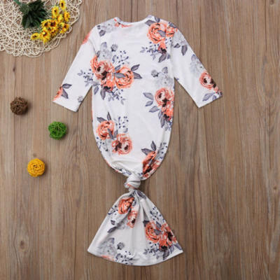 

Newborn Baby Girls Bodysuit Floral Nightgown Sleepwear Gown Long Sleeve Clothes
