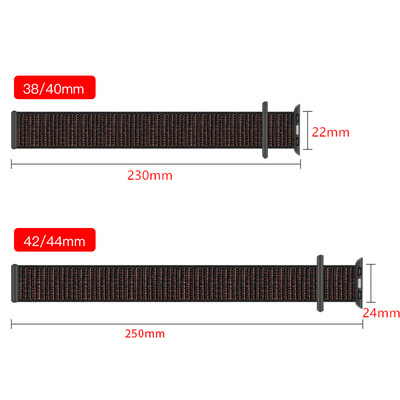 

Sports Nylon Hook And Loop Strap Watchband For Apple Watch 432