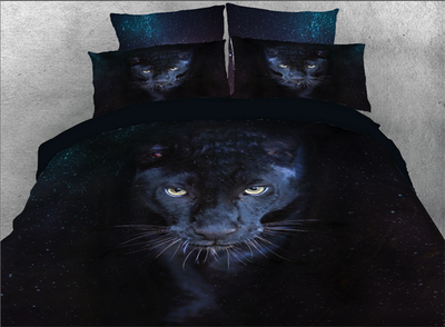 

3D Black Panther Printed Cotton 4-Piece Bedding Sets
