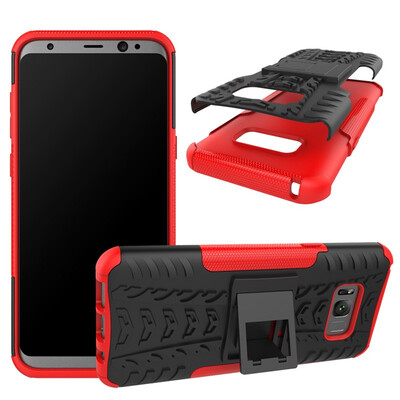 

Fivice Samsung S8 Plus Case TPU anti-fall tire pattern back clip bracket phone case