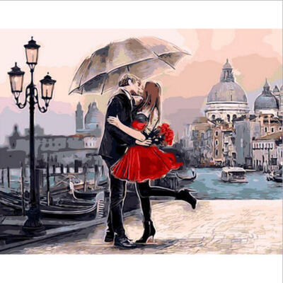 

Colorful Scene DIY Digital Acrylic Oil Painting Paint By Number Kit Canvas