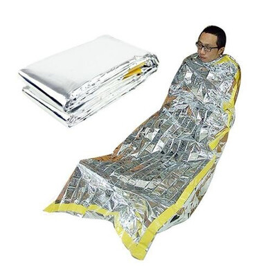 

Moisture-proof&Mosquito-proof Outdoor Sleeping Bags Portable Waterproof Reusable Emergency Silver Foil Camping Survival Sleepi