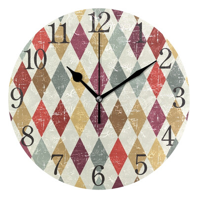

Wall Clock Arabic Numerals Design Vintage Diamond Shape Round