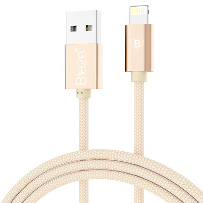 

Нейлоновый кабель и Lightning 8pin для зарядки и передачи данных BIAZE K2 Линия данных Apple - золото