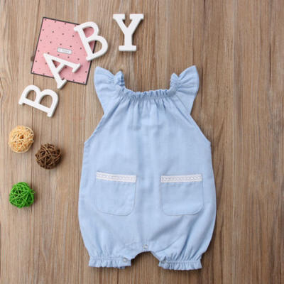 

Toddler Baby Girl Ruffle Pocket Cotton Romper Bodysuit Jumpsuit Outfit One-piece