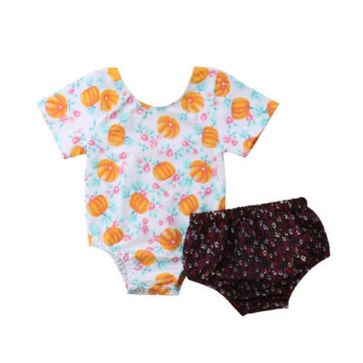 

Baby Girl Floral Backless RomperShorts Pants Princess Outfits Clothes Set 0-24M