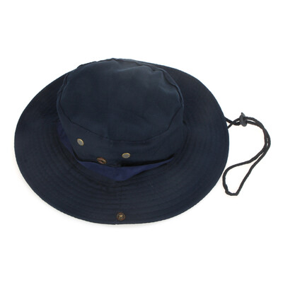 

Outdoor Fishing Camping Hiking Sun Cap Round Rim Men Women Hat Dark Blue