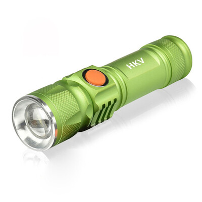 

HKV XML-T6 6000K Portable Light Mini USB Flashlight LED Torch Rechargeable 3 Mode