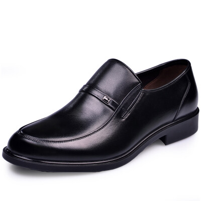 

Golden Monkey (JINHOU) Business casual men's shoes comfortable leather round round sets of feet upgrade men's singles shoes Q29010B black 38 yards