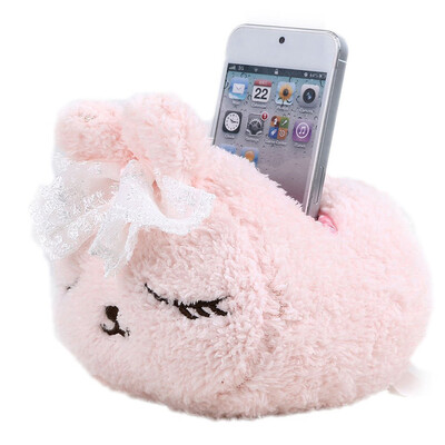 

MyMei Mobile Phone Cute Rabbit Shape Plush Soft Child Support Case Stand Gift