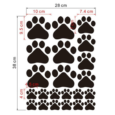 

Outdoor New Kids Room Funny DIY Dog Footprints Wall Sticker Floor Window Decals