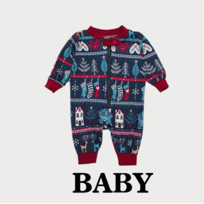 

Xmas Kids Baby Adults Family Matching Christmas Pajamas Sleepwear 2PCs Nightwear