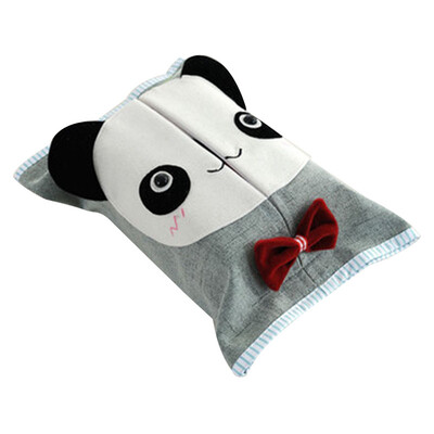 

UpperX Cartoon Travel Tissue Holder Cotton Linen Fabric Pocket Tissue Pouch Cover Panda