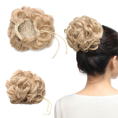 

Real Natural Curly Messy Bun Hair Piece Scrunchie Updo Hair Extensions