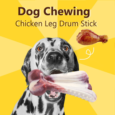

Dog Chewing Chicken Leg Drum Stick Chewing Toy Interactive Tooth Cleaning Training Playing for Dog Puppy Large Size