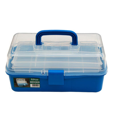 

Old A (LAOA) 12.5 inch candy color home transparent plastic three-layer hardware toolbox rose red LA111904