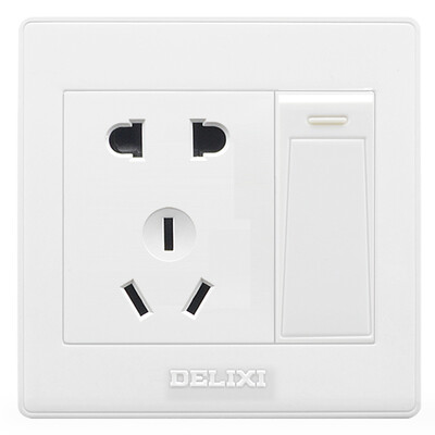 

Delixi DELIXI switch socket panel open a five-hole socket with double control switch elegant white series