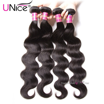 

UNice Hair Peruvian Virgin Human Hair Extensions Body Wave 4 Bundles