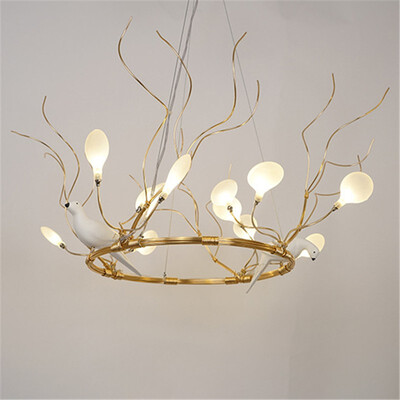 

Baycheer HL487629 Designers Post Modern Lights Heracleum II Warm Light LED Chandelier with Birds Decoration