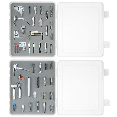 

42pcs Professional Domestic Presser Foot Sewing Machine Parts Accessories with Plastic Box for Singer Feiyue Janome Brother Low Sh