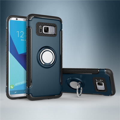 

Fivice Samsung Galaxy S8 case PC metal ring shell magnetic car bracket TPU phone case
