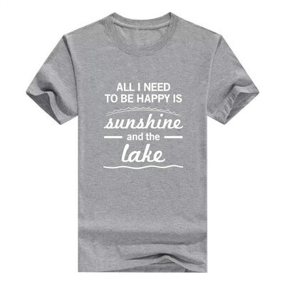 

All I Need To Be Happy Is Sunshine&The Lake Long Sleeve Mens T-Shirt