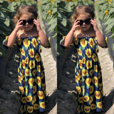 US Kids Baby Girl Lace Sunflower Party Pageant Tutu Dress Sundress Clothes 1-6T