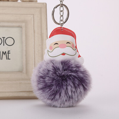 

Cute Christmas Gift Santa Keychain for Women Pom Pom Ball Keychains