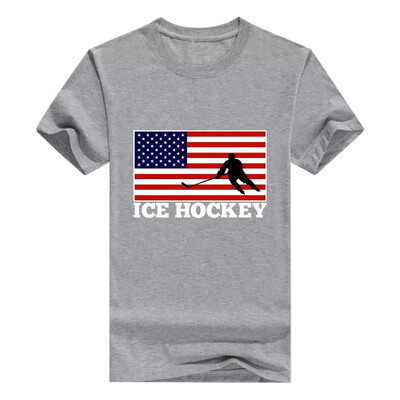 

American Pride Ice Hockey United States Flag T-Shirt