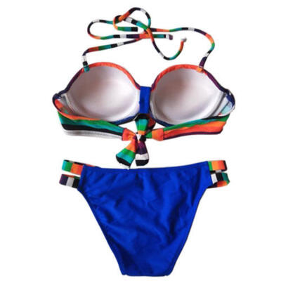

Women Stripe Push-up Padded Bra Bandage Bikini Swimsuit Swimwear Bathing Suit